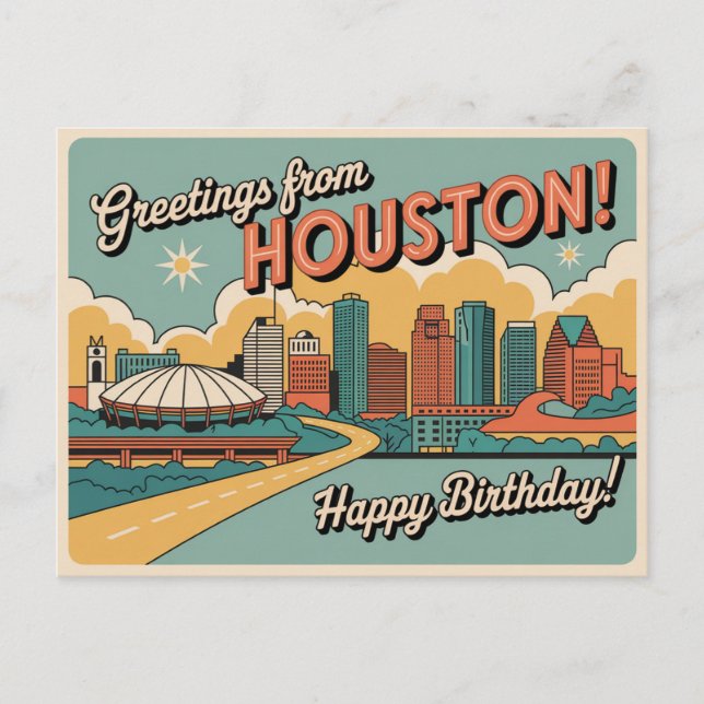 Vintage Houston Postcard | Greetings from Houston (Front)