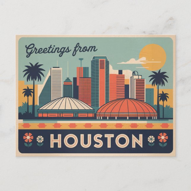 Vintage Houston Postcard | Greetings from Houston (Front)