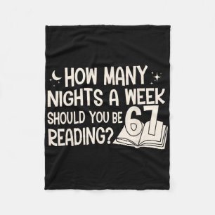 Vintage How Many Nights Reading 67 Meme Book Lover Fleece Blanket