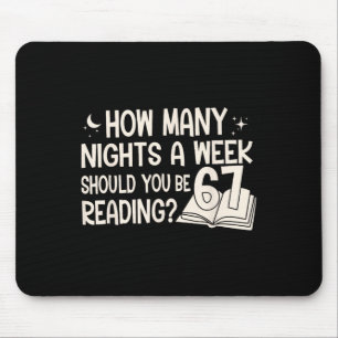 Vintage How Many Nights Reading 67 Meme Book Lover Mouse Mat