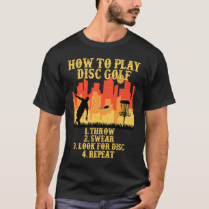 Vintage How To Play Disc Golf Player Flying Disc T-Shirt