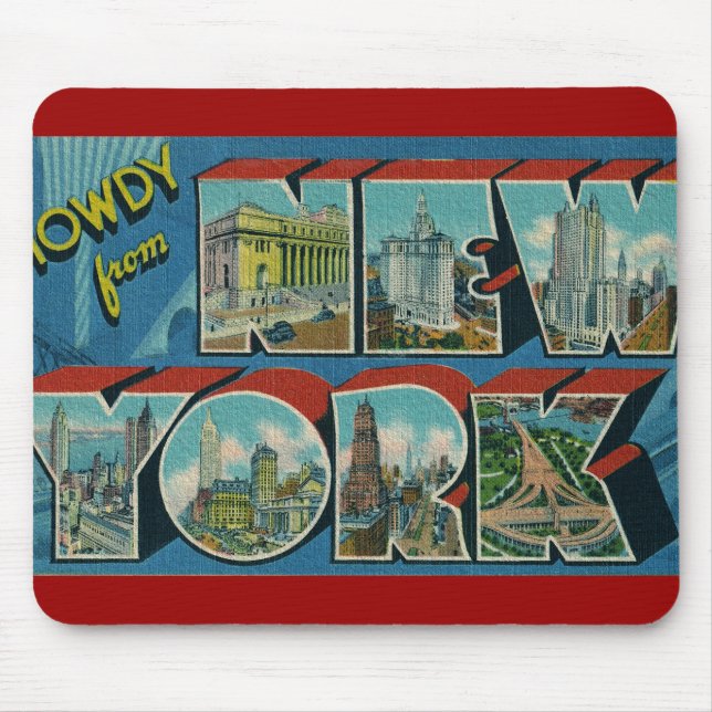 Vintage Howdy from New York Mouse Mat (Front)