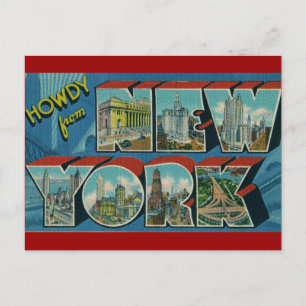 Vintage Howdy from New York Postcard