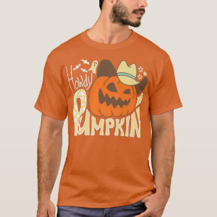 Vintage Howdy Halloween Boo Ghosts Pumpkin Bats Co T-Shirt