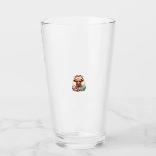 Vintage Howdy Honey Easter Highland Cow Cute Bunny Glass