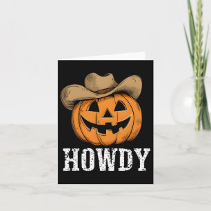 Vintage Howdy Pumpkin Cowboy Western  Card
