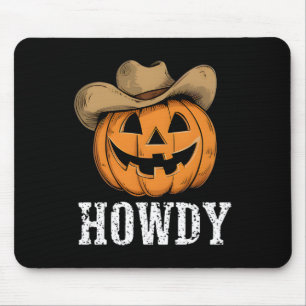 Vintage Howdy Pumpkin Cowboy Western  Mouse Mat
