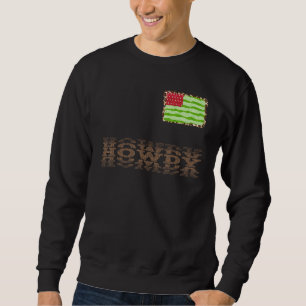 Vintage Howdy Retro Western Country Watermelon Fla Sweatshirt