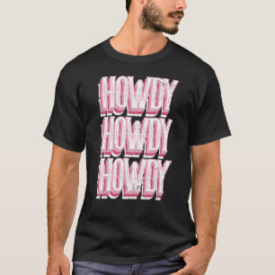 Vintage Howdy Rodeo Cowgirl Western Style Country T-Shirt
