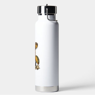 Vintage Howling Wolves Full Moon Vector Design Water Bottle