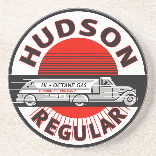Vintage Hudson Regular gasoline sign Coaster (Front)