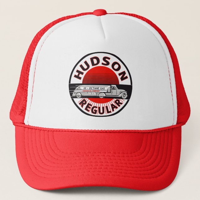 Vintage Hudson Regular gasoline sign Trucker Hat (Front)