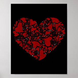 Vintage Huge Heart Romantic Valentines Day Gift Te Poster