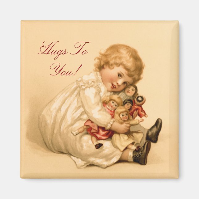 Vintage Hugs To You Magnet (Front)
