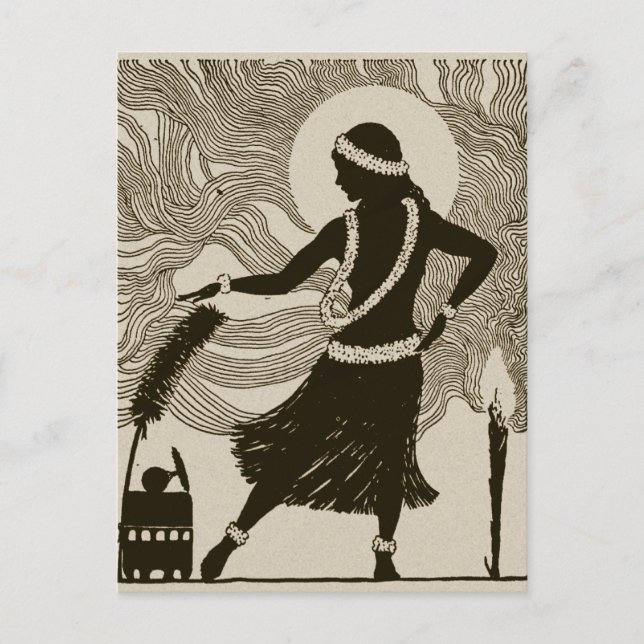 Vintage Hula Girl Postcard (Front)