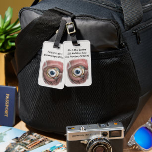Vintage Human Anatomy, Eyeball Eye with Muscles Luggage Tag