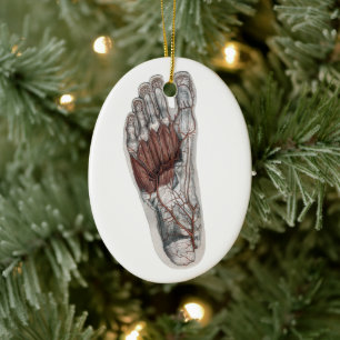 Vintage Human Anatomy Footprint Podiatry Foot Ceramic Tree Decoration