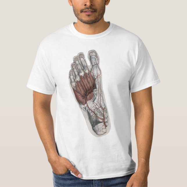 Vintage Human Anatomy Footprint Podiatry Foot T-Shirt (Front)
