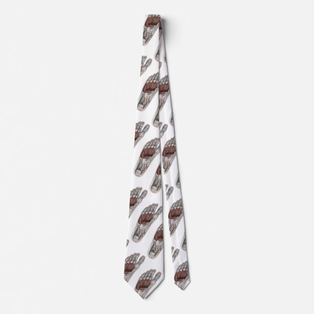 Vintage Human Anatomy Footprint Podiatry Foot Tie (Front)