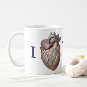 Vintage Human Anatomy, I Heart Love You Coffee Mug