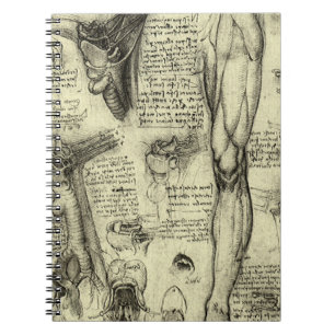Vintage Human Anatomy Larynx Leg Leonardo da Vinci Notebook