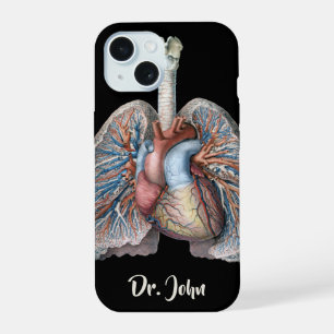 Vintage Human Anatomy Lungs Heart Organs Blood iPhone 15 Case