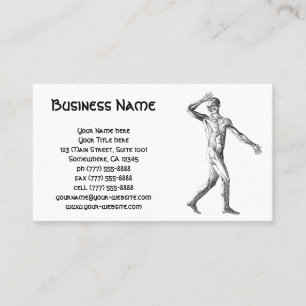 Vintage Human Anatomy, Male Body Muscles Business Card
