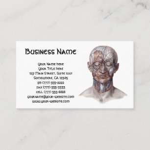 Vintage Human Anatomy Science, Head Throat Nose Business Card