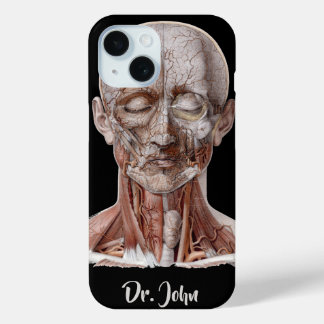 Vintage Human Anatomy Science, Head Throat Nose iPhone 15 Case