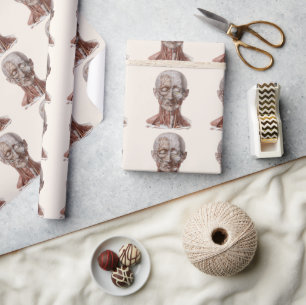 Vintage Human Anatomy Science, Head Throat Nose Wrapping Paper