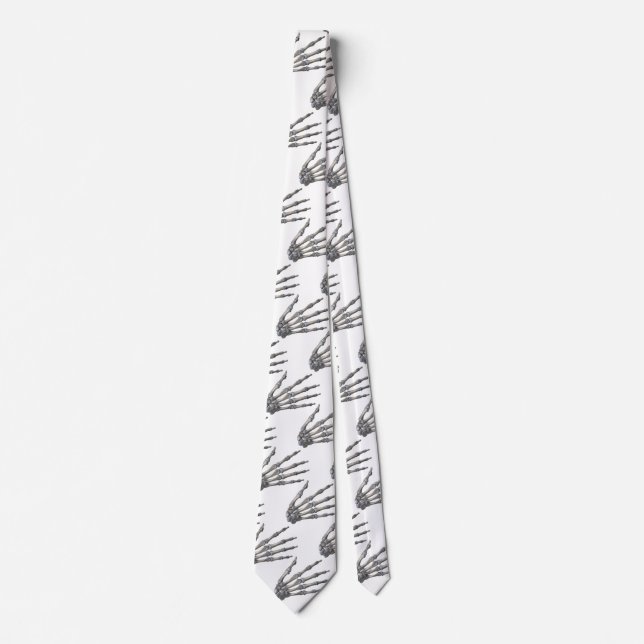 Vintage Human Anatomy Science, Skeleton Hands Tie (Front)