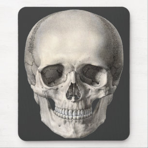 Vintage Human Anatomy Skull, Halloween Skeleton Mouse Mat