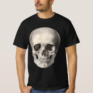 Vintage Human Anatomy Skull, Halloween Skeleton T-Shirt