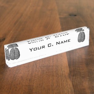 Vintage Human Brain Illustration Nameplate