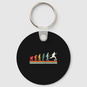 Vintage Human Evolution Soccer Player Football Soc Key Ring