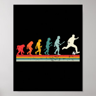 Vintage Human Evolution Soccer Player Football Soc Poster