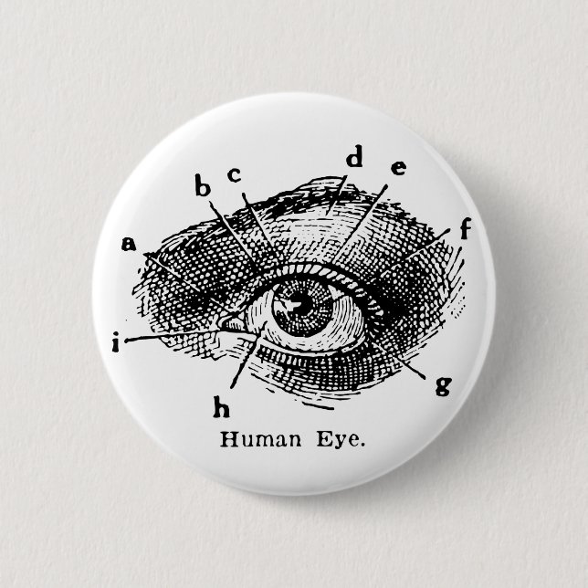 Vintage Human Eye Diagram 6 Cm Round Badge (Front)