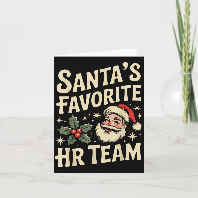Vintage Human Resource Matching Hr Retro Christmas Card (Front)