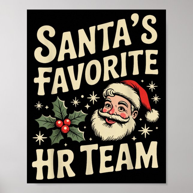 Vintage Human Resource Matching Hr Retro Christmas Poster (Front)