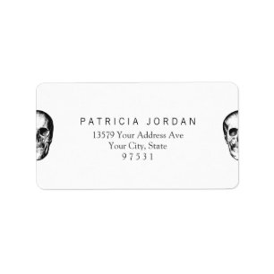 Vintage Human Skull Face Label