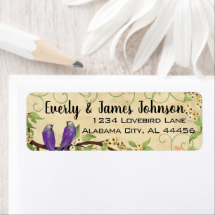 Vintage Humingbird Swirl Christmas Address Labels