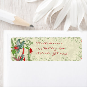 Vintage Humingbird Swirl Christmas Return Address