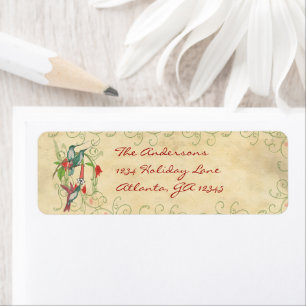 Vintage Humingbird Swirl Return Address