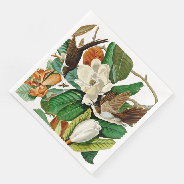 Vintage Humming Bird Floral Decoupage  Napkin (Corner)