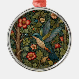 Vintage hummingbird art painting metal tree decoration