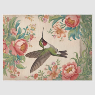 Vintage Hummingbird Decoupage Tissue Paper
