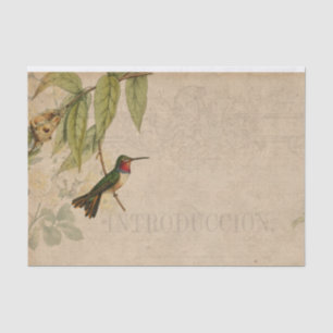 Vintage Hummingbird Ephemera Tissue Paper