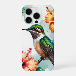 Vintage Hummingbird & Hibiscus Floral Phone Case