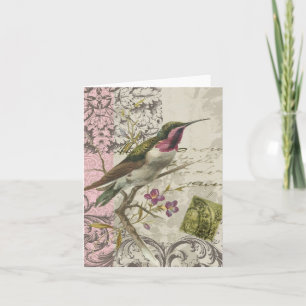Vintage Hummingbird...notecard Card