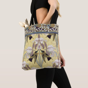 Vintage Hummingbird Orchid Art Nouveau Pattern Tote Bag